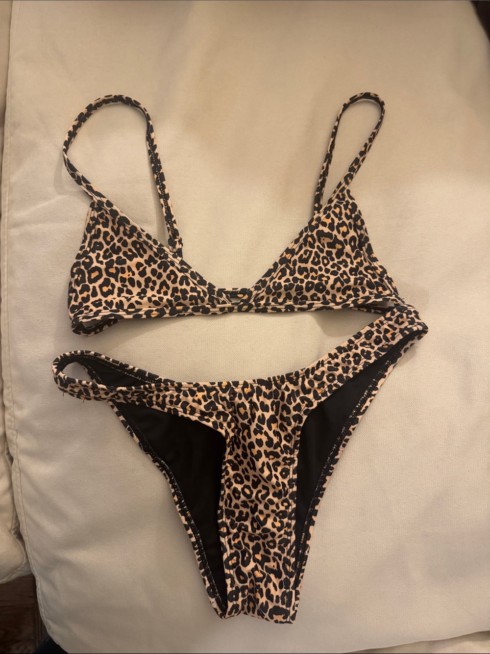 Motel Rocks Leopard Print Women's Bikini Set - Tan & Black